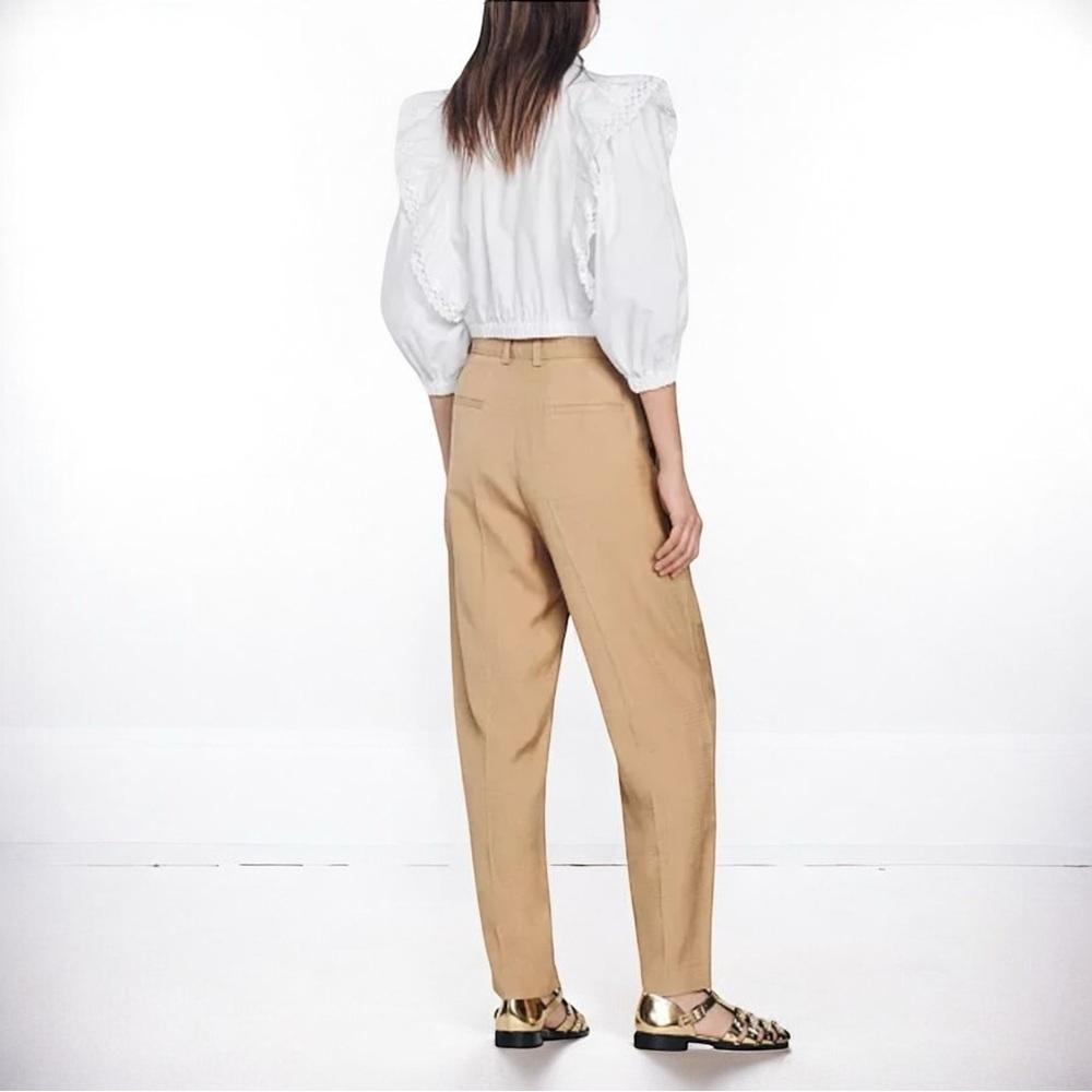 🌻NEW w/tags Sandro Women's Roland Pleated Pants Size 42 (US 10) $370 Retail - Picture 6 of 13